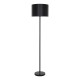 GloboStar® ASHLEY 00822 Μοντέρνο Επιδαπέδιο Φωτιστικό Μονόφωτο 1 x E27 IP20 Μαύρο Μέταλλο με Μαύρο Ύφασμα - Μ35 x Π35 x Υ145cm