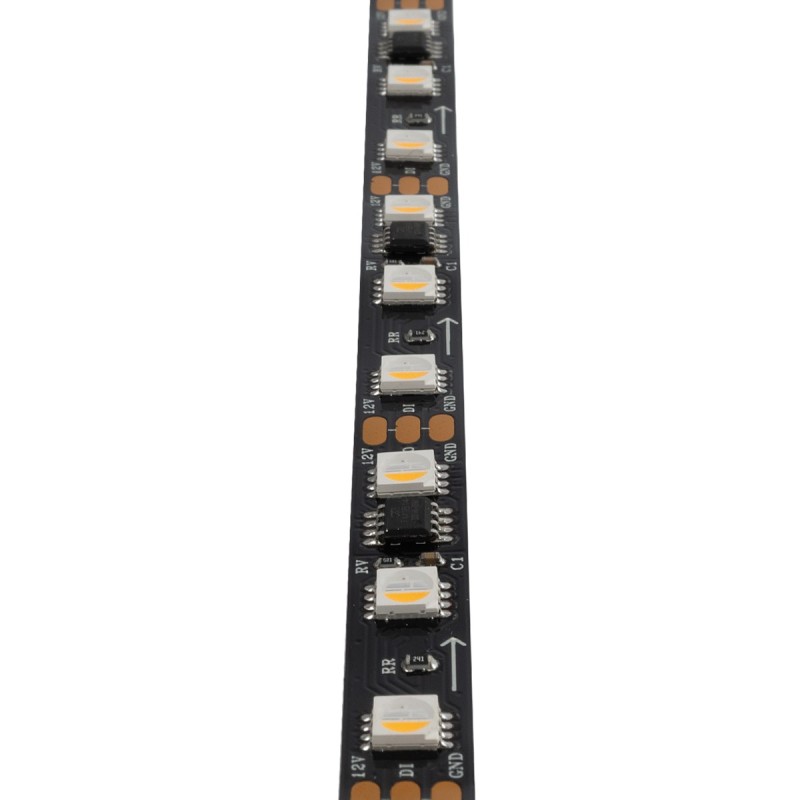 GloboStar® DIGIPRO 90773 Ψηφιακή Ταινία LED SMD 5050 12W/m 60LED/m 20PIXEL/m SPI/TTL Protocol IC TM1814/UCS1912/UCS2912 1200lm/m 120° DC 12V IP20 Πολύχρωμη RGB+WW - Dimmable - Λευκό Σώμα - Μ5000 x Π10 x Υ2mm - Συσκευασία 5 Μέτρων - 5 Χρόνια Εγγύηση