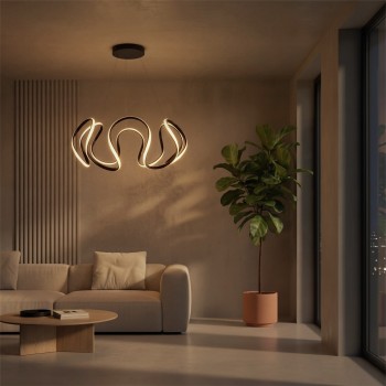 kelvo® TARANTULA KLV-101-0269 Κρεμαστό Φωτιστικό Οροφής LED 120W 12000lm 360° AC 220-240V IP20 Ρυθμιζόμενο Λευκό CCT με Χειριστήριο από 2700K έως 6000K Dimmable - Lumileds SMD Chip - Μαύρο Ματ - Μ78 x Π78 x Υ31.5cm - 3 Χρόνια Εγγύηση