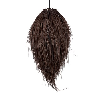 GLOBOSTAR® ARCHIPELAGO 01748 Boho Κρεμαστό Φωτιστικό Οροφής με Ντουί 1 x E27 AC 220-240V IP20 - Καφέ - Μ30 x Π30 x Υ63cm