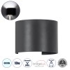 GloboStar® AXIS-R 60642 Φωτιστικό Τοίχου - Απλίκα Αρχιτεκτονικού Φωτισμού Εσωτερικού/Εξωτερικού Χώρου Up & Down LED 10W 1250lm 10 έως 60° AC 220-240V Αδιάβροχο IP65 Μ10 x Π10 x Υ10cm - Ψυχρό Λευκό 6000K - Γκρι Ανθρακί- Bridgelux Chip - 3 Years Warrant