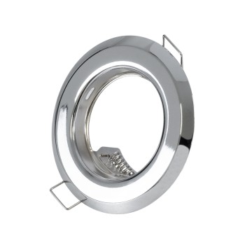 GLOBOSTAR® RAFY 77810 Χωνευτή Βάση για Σποτ MR16 με Ντουί GU10/GU5.3 IP20 - Νίκελ Χρώμιο - Μ8.3 x Π8.3 x Υ3.1cm / Q6cm