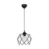 GloboStar® SOLON 201-0059 Μοντέρνο Κρεμαστό Φωτιστικό Πλέγμα Μονόφωτο 1 x E27 IP20 Μαύρο Μέταλλο - Μ22 x Π22 x Υ70cm