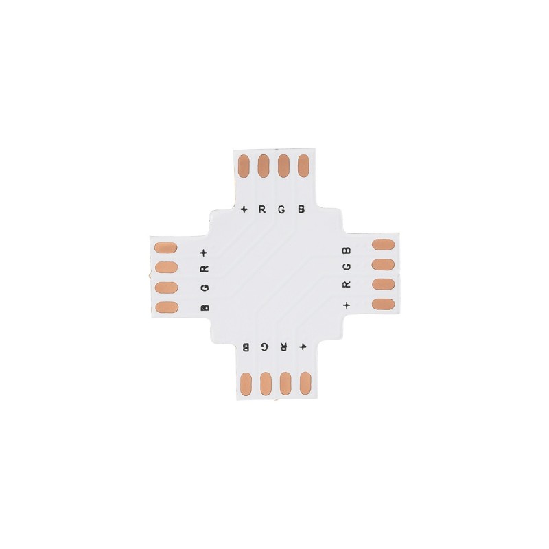 GloboStar® 70709 Connector + Σταυρός για RGB Ταινίες LED 7.2 & 14.4 Watt - Μ3 x Π3 x Υ0.1cm