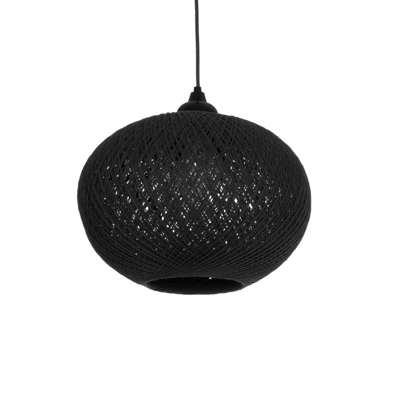 GLOBOSTAR® SOLEI 205-0005 Boho Κρεμαστό Φωτιστικό Οροφής με Ντουί 1 x E27 AC 220-240V IP20 - Μαύρο - M30 x Π30 x Υ35cm
