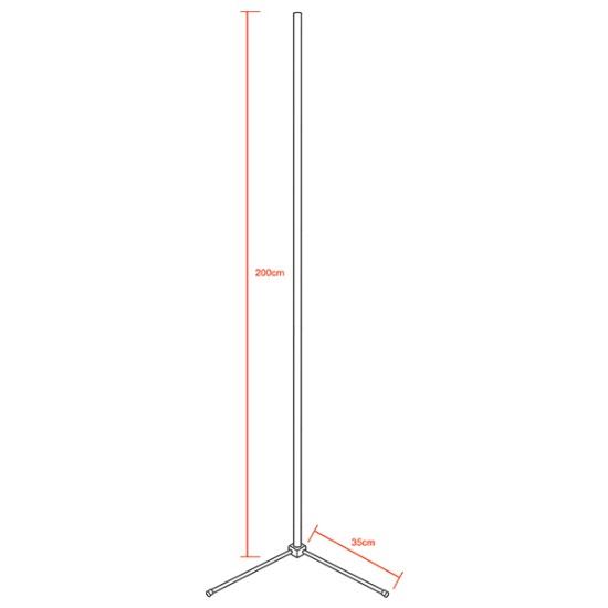Μοντέρνο Minimal Επιδαπέδιο Μαύρο Φωτιστικό 200cm LED 40 Watt με Ασύρματο Χειριστήριο 2.4G RF & Dimmer RGBW+WW Πολύχρωμο - Ψυχρό - Ημέρας - Θερμό GloboStar ALIEN Design GLOBO-200-9