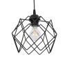 GloboStar® SOLON 201-0059 Μοντέρνο Κρεμαστό Φωτιστικό Πλέγμα Μονόφωτο 1 x E27 IP20 Μαύρο Μέταλλο - Μ22 x Π22 x Υ70cm
