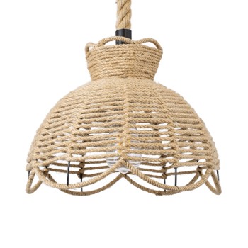 GLOBOSTAR® VENIER 01610 Boho Κρεμαστό Φωτιστικό Οροφής με Ντουί 1 x E27 AC 220-240V IP20 - Μπεζ - Μ35 x Π35 x Y26cm