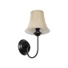 GloboStar® SHELLY 01299 Vintage Επιτοίχιο Φωτιστικό Απλίκα Μονόφωτο 1 x E27 IP20 Μαύρο Μέταλλο με Μπεζ Ύφασμα - Μ13 x Π18 x Υ34cm