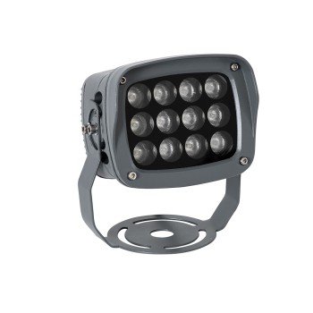 GLOBOSTAR® FLOODXENA 90124 Προβολέας Σποτ Wall Washer LED 12W 1020lm 10° AC 220-240V Αδιάβροχο IP65 Μπλε - Bridgelux SMD Chip - Γκρι Ανθρακί - Μ13.5 x Π11 x Υ15cm - 3 Χρόνια Εγγύηση