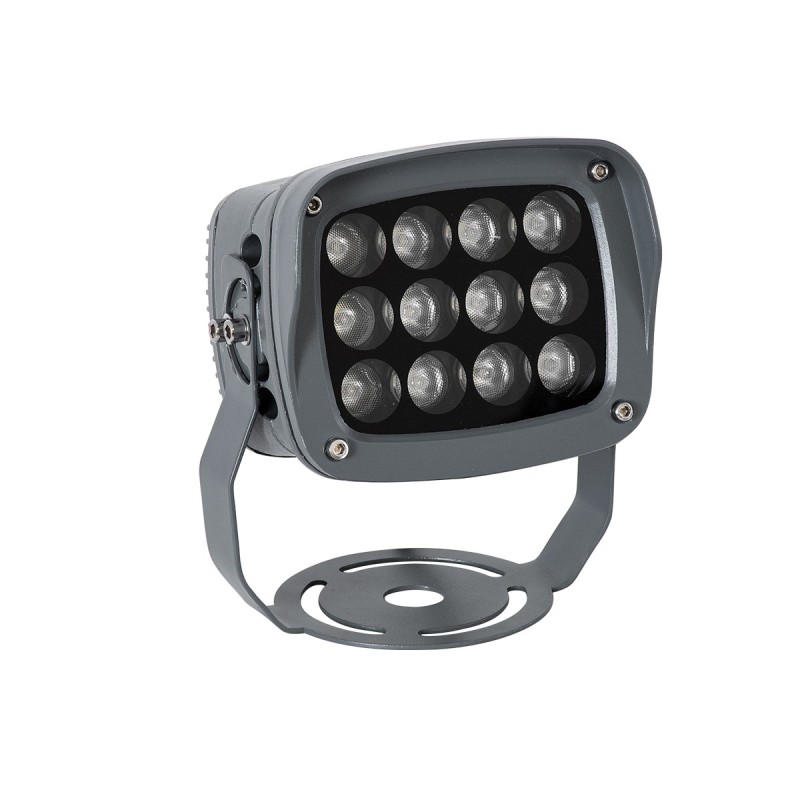 GLOBOSTAR® FLOODXENA 90124 Προβολέας Σποτ Wall Washer LED 12W 1020lm 10° AC 220-240V Αδιάβροχο IP65 Μπλε - Bridgelux SMD Chip - Γκρι Ανθρακί - Μ13.5 x Π11 x Υ15cm - 3 Χρόνια Εγγύηση