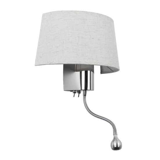 GloboStar® ELEGANT 01493 Μοντέρνο Επιτοίχιο Φωτιστικό Απλίκα με LED Βραχίονα Δίφωτο 1 x E27 IP20 Λευκό Ύφασμα με Ασημί Μέταλλο - Μ26.5 x Π15 x Υ43cm GloboStar® ELEGANT 01493 Μοντέρνο Επιτοίχιο Φωτιστικό Απλίκα με LED Βραχίονα Δίφωτο 1 x E27 IP20 Λευκό Ύφασμα με Ασημί Μέταλλο - Μ26.5 x Π15 x Υ43cm