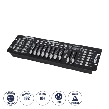 GLOBOSTAR® DMXCONSOLE 73493 DMX Master Κονσόλα Φωτισμού με 192 Κανάλια AC 220-240V IP20 - DMX512 - Μ48 x Π13.5 x Υ7cm - 2 Χρόνια Εγγύηση