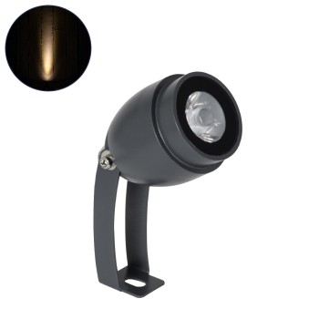 GLOBOSTAR® TREEGAL 90461 Φωτιστικό Σποτ για Φυτά - Δέντρα με Βάση Μπετού & Κορμού LED 3W 330lm 15° DC 24V Αδιάβροχο IP67 Θερμό Λευκό 2700K Dimmable - Bridgelux SMD Chip - Γκρι Ανθρακί - Μ5 x Π5 x Υ14.7cm - 3 Χρόνια Εγγύηση