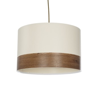 GLOBOSTAR® ZYKLUS 203-0103 Μοντέρνο Κρεμαστό Φωτιστικό Οροφής με Ντουί 1 x E27 AC 220-240V IP20 - Μπεζ & Καφέ - Μ36 x Π36 x Υ25cm