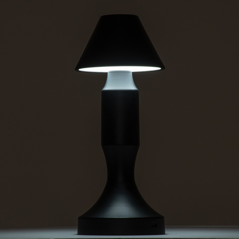 GloboStar® LUNNA 76478 Μοντέρνο Επιτραπέζιο Φωτιστικό Πορτατίφ LED 1.5W 105lm 120° DC 5V Επαναφορτιζόμενο με Μπαταρία Li-ion 1800mAh - Διακόπτη Αφής με 3 Εναλλαγές Φωτισμού CCT Θερμό - Φυσικό - Ψυχρό 1500K - 4500K - 6000K Dimmable - D9 x 23cm - Ασημί