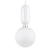 GloboStar® MAVERICK 00944 Μοντέρνο Κρεμαστό Φωτιστικό Μπάλα Μονόφωτο 1 x E27 IP20 Λευκό Μέταλλο με Λευκό Γυαλί - Μ15 x Π15 x Υ33cm