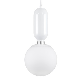 GLOBOSTAR® MAVERICK 00944 Μοντέρνο Κρεμαστό Φωτιστικό Οροφής με Ντουί 1 x E27 AC 220-240V IP20 - Λευκό - Μ15 x Π15 x Υ33cm