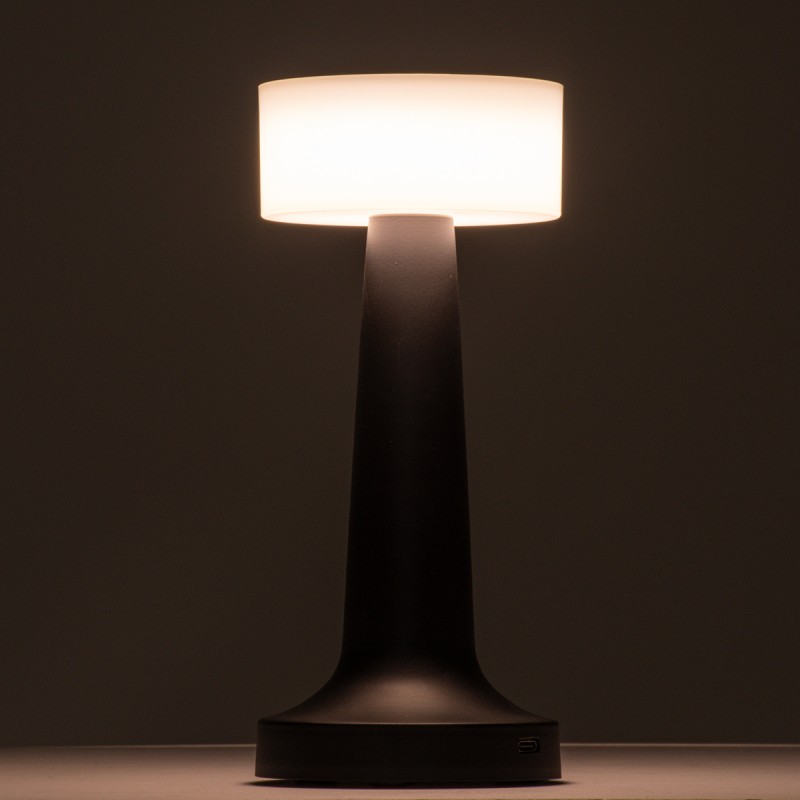 GloboStar® NANNA 76473 Μοντέρνο Επιτραπέζιο Φωτιστικό Πορτατίφ LED 1.5W 105lm 120° DC 5V Επαναφορτιζόμενο με Μπαταρία Li-ion 1800mAh - Διακόπτη Αφής με 3 Εναλλαγές Φωτισμού CCT Θερμό - Φυσικό - Ψυχρό 1500K - 4500K - 6000K Dimmable - D9 x 21cm - Ασημί