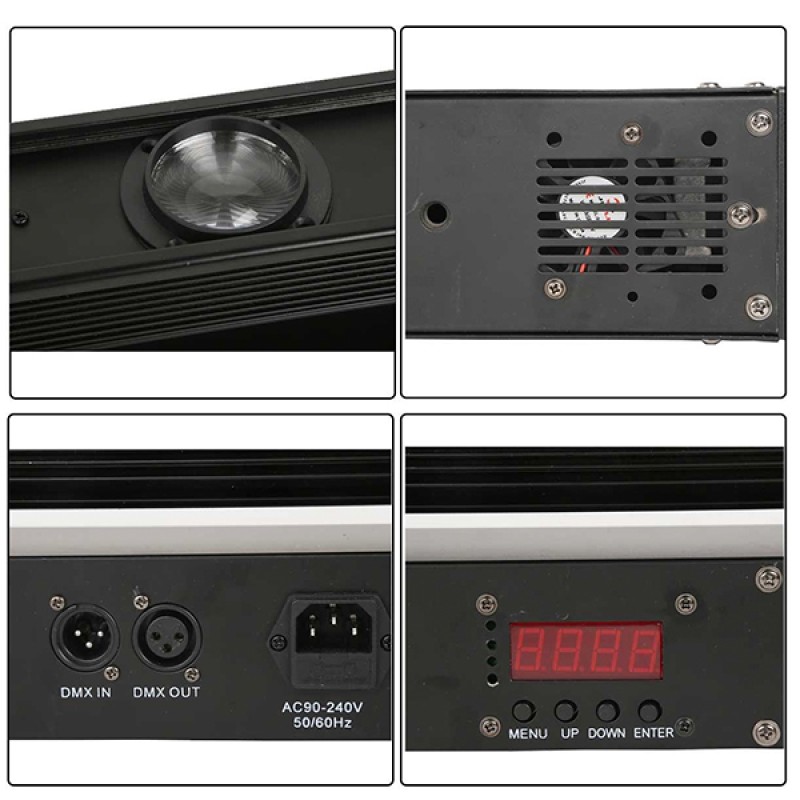 GLOBOSTAR® BAR 51132 Stage Κινούμενη Ρομποτική Κεφαλή Super Beam LED 160W 8° AC 220-240V IP20 8 x 20W CREE Chip Πολύχρωμο RGBW Dimmable DMX512 Protocol 9/38 Channels - Μ110 x Π13.2 x Υ15.5cm - 2 Χρόνια Εγγύηση