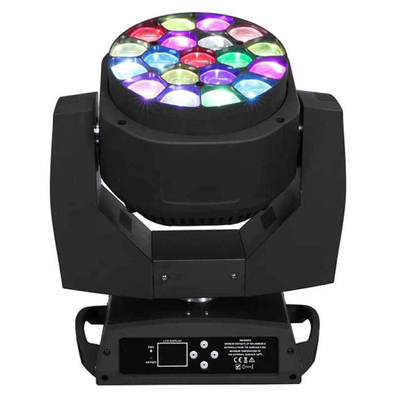 Κινούμενη Ρομποτική Κεφαλή Atlas HAWKEYE 2 K10 BEE EYE PRO 4in1 BEAM - WASH - ROTATION - ZΟΟΜ 4°-60° 19*15 Watt OSRAM LED RGBW 450W 230V DMX512 GloboStar 51151