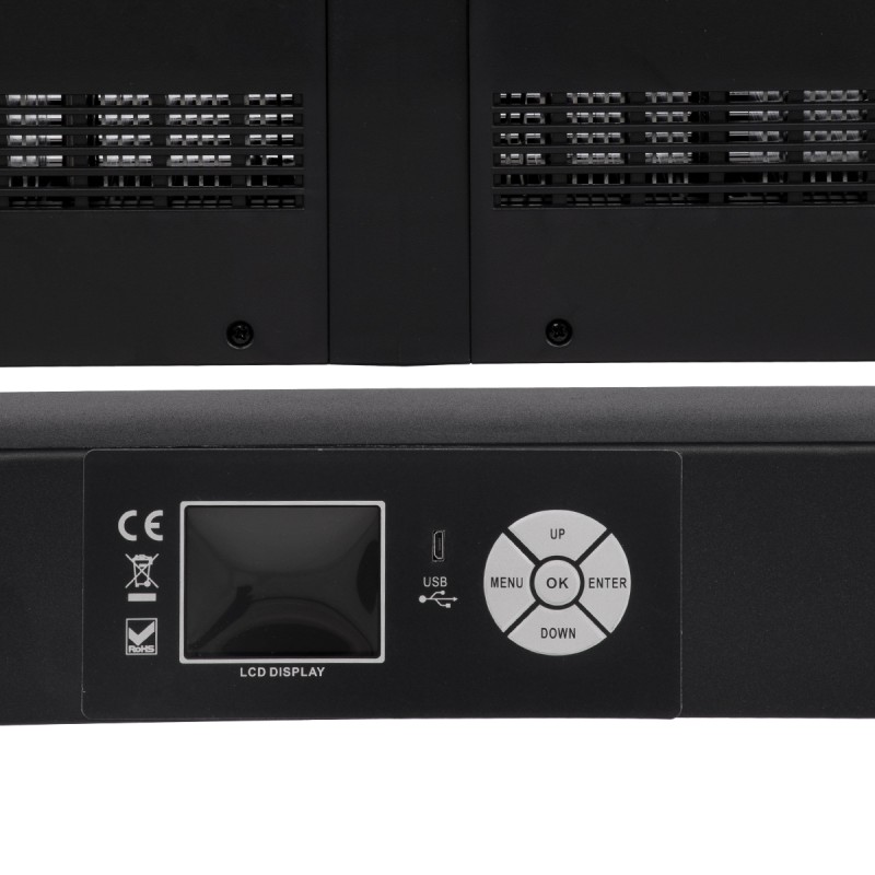 GloboStar® 51168 SPHINX Επαγγελματική Κινούμενη Μπάρα Φωτισμού DIGITAL MATRIX PIXEL LED 480W AC 220V-240V 4IN1 BEAM - WASH - SPOT - ZOOM 5° - 35° OSRAM LED DMX512 Display on Body RGBW - Μαύρο - L102 x W10 x H16.5cm