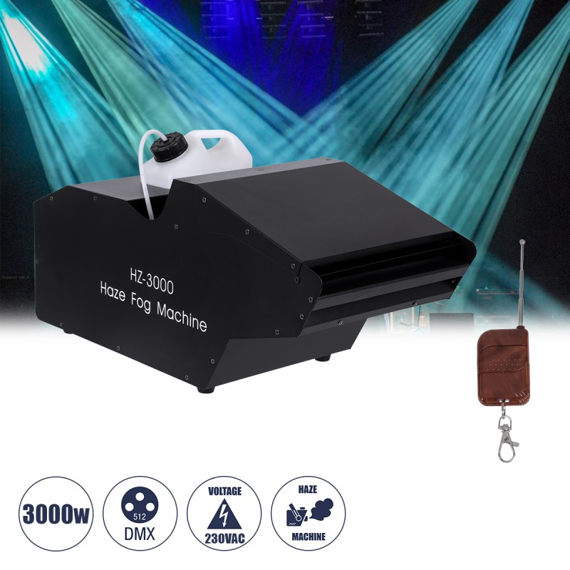 GLOBOSTAR® HAZER 51173 Stage Μηχανή Ομίχλης & Νέφωσης Καπνού 3000W AC 220-240V IP20 DMX512 Protocol & RF Ασύρματο Χειριστήριο - Μ66 x Π28.5 x Υ36cm - 1 Χρόνο Εγγύηση