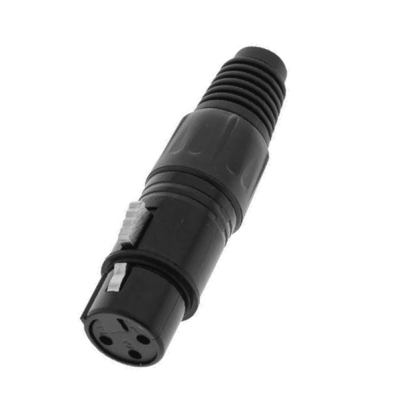 Θηλυκό Βύσμα XLR Female 3 PIN CANNON DMX High Quality Μαύρο GloboStar 51189