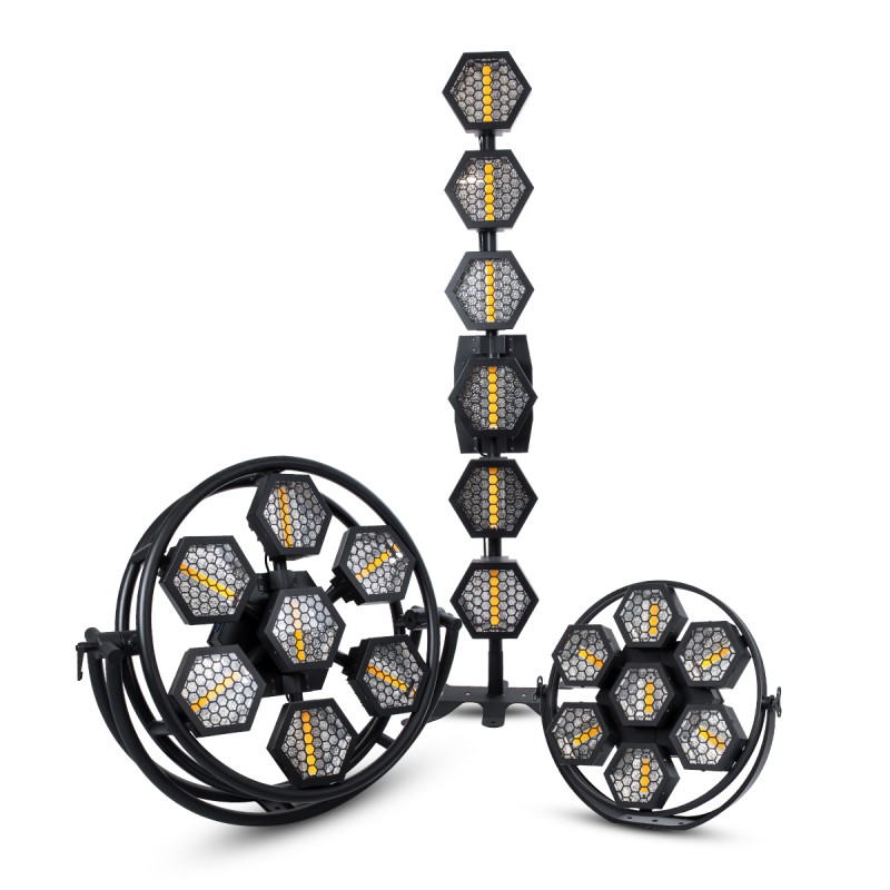 HEXA® HALO 51194 Stage Φωτιστικό Ειδικών Εφέ Digital Matrix Pixel & Blinder LED 672W 120° AC 220-240V IP20 6 x 100W COB Chip & 144 x 0.5W SMD5050 Chip Ultra Θερμό Λευκό 2200K & Πολύχρωμο RGB Dimmable DMX512 Protocol - Μ40 x Π32 x Υ146.5cm - 2 