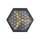 GloboStar® 51201 HALO HEXA Επαγγελματικό Φωτιστικό Ειδικών Εφέ DIGITAL MATRIX PIXEL & Blinder - 3 x 80W LED COB Chips Ultra Gold Warm White 2200K & 30 x 0.5W LED SMD5050 Chips RGB - AC 220V-240V DMX512 Display on Body - Μαύρο - Μ38 x Π38 x Υ22cm -