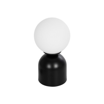 GLOBOSTAR® MAGIC 204-0132 Μοντέρνο Επιτραπέζιο Φωτιστικό Πορτατίφ με Ντουί 1 x E14 AC 220-240V IP20 - Μαύρο & Λευκό - Μ15 x Π15 x Υ28cm