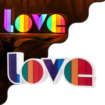 GLOBOSTAR® LOVE BOMBING 76550 Μοντέρνο Επιτραπέζιο Φωτιστικό Πορτατίφ LED 2W 120lm 180° DC 4.5V με Μπαταρίες 3xAAA IP20 Ψυχρό Λευκό 6000K - Πολύχρωμο - Μ36 x Π13.5 x Υ4.8cm - 2 Χρόνια Εγγύηση