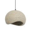 GloboStar® STONE 204-0123 Μοντέρνο Κρεμαστό Φωτιστικό Καμπάνα Μονόφωτο 1 x E27 IP20 Μπεζ Πολυστερίνη με Μπεζ Ρητίνη - Μ31.5 x Π35 x Υ26cm