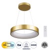 GLOBOSTAR® SALEM 61243 Μοντέρνο Κρεμαστό Φωτιστικό Οροφής LED 75W 8625lm 120° AC 220-240V IP20 Ρυθμιζόμενο Λευκό CCT με Χειριστήριο από 2700K έως 6000K Dimmable - Lumileds SMD Chip - Χρυσό - Μ45 x Π45 x Υ7cm - 3 Χρόνια Εγγύηση