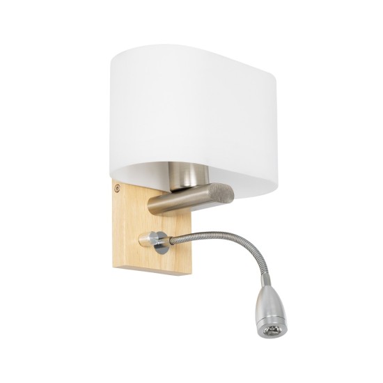 GloboStar® SUTTON 01316 Μοντέρνο Επιτοίχιο Φωτιστικό Απλίκα με LED Βραχίονα Δίφωτο 1 x E27 IP20 Μπεζ Ξύλο, Λευκό Γυαλί με Ασημί Μέταλλο - Μ15 x Π20 x Υ22.5cm GloboStar® SUTTON 01316 Μοντέρνο Επιτοίχιο Φωτιστικό Απλίκα με LED Βραχίονα Δίφωτο 1 x E27 IP20 Μπεζ Ξύλο, Λευκό Γυαλί με Ασημί Μέταλλο - Μ15 x Π20 x Υ22.5cm