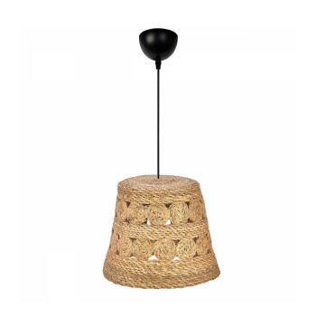 GLOBOSTAR® PANIER 204-0171 Boho Κρεμαστό Φωτιστικό Οροφής με Ντουί 1 x E27 AC 220-240V IP20 - Μπεζ - Μ32 x Π32 x Υ30cm