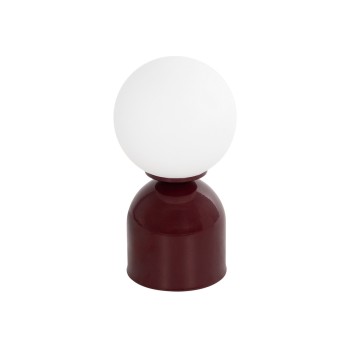 GLOBOSTAR® MAGIC 204-0135 Μοντέρνο Επιτραπέζιο Φωτιστικό Πορτατίφ με Ντουί 1 x E14 AC 220-240V IP20 - Κόκκινο & Λευκό - Μ15 x Π15 x Υ28cm