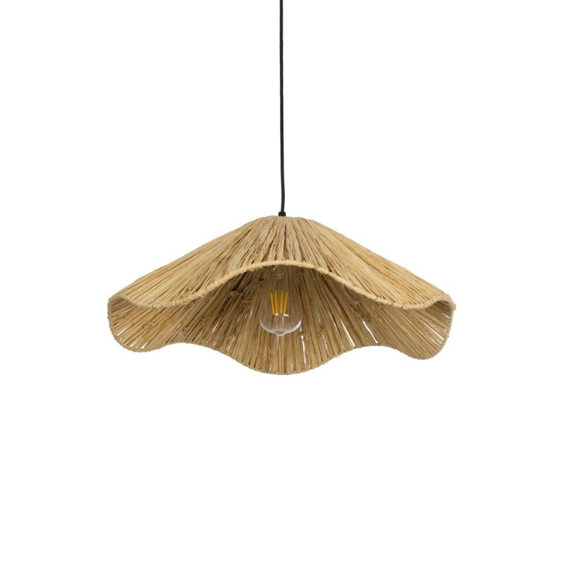 GLOBOSTAR® PAJERO 204-0177 Boho Κρεμαστό Φωτιστικό Οροφής Μονόφωτο 1 x E27 AC 220-240V IP20 Μπεζ - Μ50 x Π50 x Υ20cm