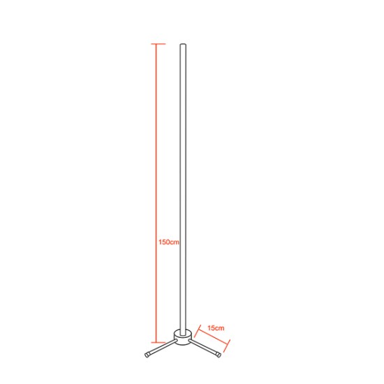 Μοντέρνο Minimal Επιδαπέδιο Μαύρο Φωτιστικό 150cm LED 24 Watt με Ασύρματο Χειριστήριο RF & Dimmer Κόκκινο GloboStar ALIEN Design GLOBO-150-4 Μοντέρνο Minimal Επιδαπέδιο Μαύρο Φωτιστικό 150cm LED 24 Watt με Ασύρματο Χειριστήριο RF & Dimmer Κόκκινο GloboStar ALIEN Design GLOBO-150-4