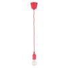 GloboStar® CABLITO 61551 Μοντέρνο Κρεμαστό Φωτιστικό Οροφής Μονόφωτο 1 x E27 Κόκκινο Σιλικόνης Ανάρτηση με Υφασμάτινο Καλώδιο Φ4 x Υ110cm