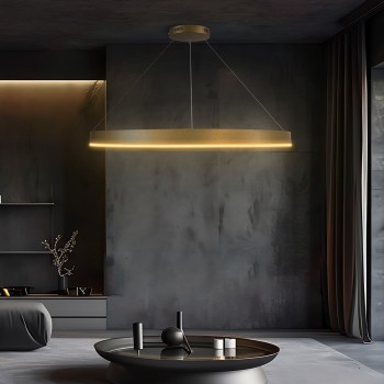 kelvo® VENOM KLV-101-0195 Κρεμαστό Φωτιστικό Οροφής LED 75W 7500lm 120° AC 220-240V IP20 Ρυθμιζόμενο Λευκό CCT με Χειριστήριο από 2700K έως 6000K Dimmable - Lumileds SMD Chip - Χρυσό Πλατίνα - Μ100 x Π100 x Υ6.5cm - 3 Χρόνια Εγγύηση