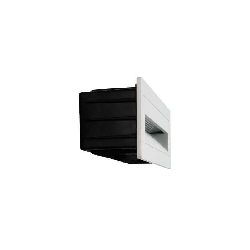 kelvo® STEPART KLV-101-0088 Χωνευτό Φωτιστικό Σκαλοπατιού / Διαδρόμου LED 4W 500lm 45° AC 220-240V Αδιάβροχο IP65 Θερμό Λευκό 2700K - Lumileds SMD Chip & TÜV SÜD Driver - Λευκό Ματ - Μ21 x Π5.5 x Υ6.5cm / Q20.3 x 5.6cm - 5 Χρόνια Εγγύηση