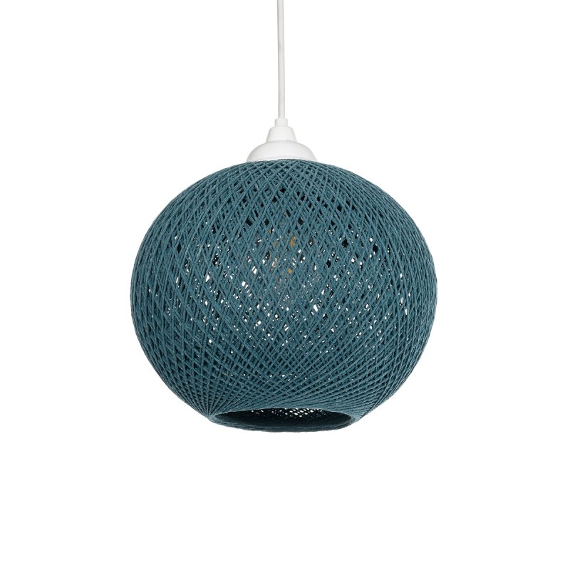 GLOBOSTAR® SOLEI 205-0012 Boho Κρεμαστό Φωτιστικό Οροφής με Ντουί 1 x E27 AC 220-240V IP20 - Τιρκουάζ - M20 x Π20 x Υ25cm