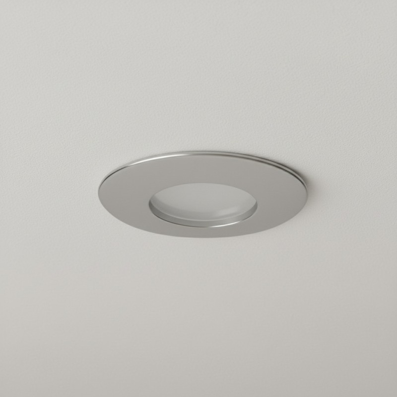 kelvo® KAPA KLV-101-0040 Χωνευτό Φωτιστικό Downlight Σποτ Μπάνιου για Λάμπα MR16 με Ντουί GU10 AC 220-240V Αδιάβροχο IP65 - Νίκελ Χρώμιο - Μ8.5 x Π8.5 x Υ4.2cm / Q7.5cm