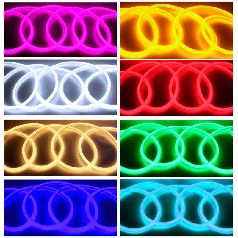 GLOBOSTAR® NEOTUBE 70593 Ταινία Neon Flex LED 12W/m 600lm/m 360° DC 220-240V Αδιάβροχο IP65 120 x SMD2835 Chip/m Κόκκινο Dimmable - Sanan SMD Chip - Μ100 x Π1.3 x Υ1.3cm - 3 Χρόνια Εγγύηση