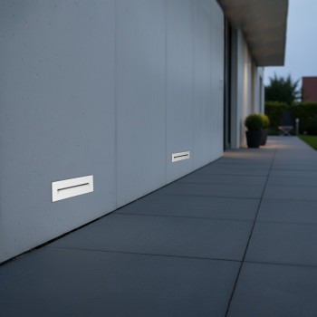 kelvo® STEPART KLV-101-0088 Χωνευτό Φωτιστικό Σκαλοπατιού / Διαδρόμου LED 4W 500lm 45° AC 220-240V Αδιάβροχο IP65 Θερμό Λευκό 2700K - Lumileds SMD Chip & TÜV SÜD Driver - Λευκό Ματ - Μ21 x Π5.5 x Υ6.5cm / Q20.3 x 5.6cm - 5 Χρόνια Εγγύηση