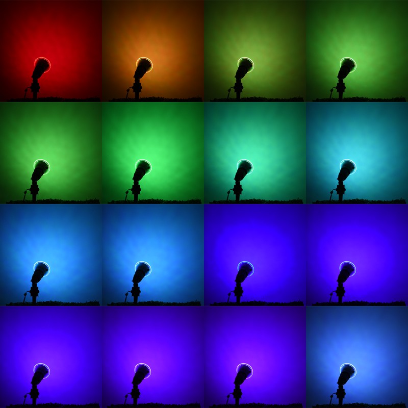 GloboStar® 60233 Λάμπα LED E27 PAR38 Κήπου Σκληρού Υάλου 18W 1200lm 60° AC 220-240V IP65 Φ12 x Υ13cm - Εναλλαγή Φωτισμού μέσω Τηλεχειριστηρίου - Πολύχρωμο RGB - 3 Years Warranty