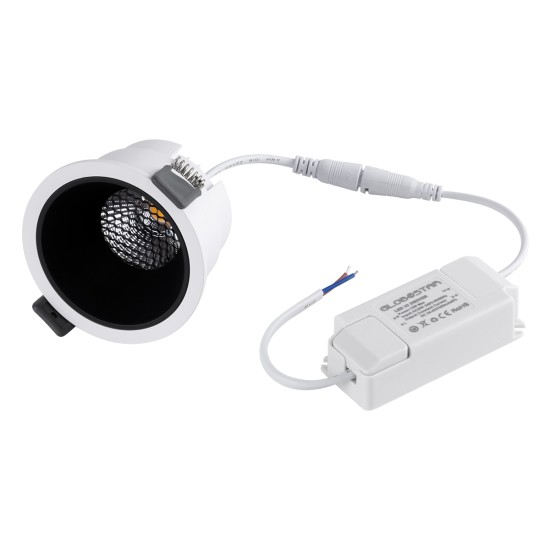 GloboStar® PLUTO-M 60253 Χωνευτό LED Spot Downlight TrimLess Φ8.4cm 10W 1250lm 38° AC 220-240V IP20 Φ8.4 x Υ5.9cm - Στρόγγυλο - Λευκό με Μαύρο Κάτοπτρο & Anti-Glare HoneyComb - Θερμό Λευκό 2700K - Bridgelux COB - 5 Years Warranty GloboStar® PLUTO-M 60253 Χωνευτό LED Spot Downlight TrimLess Φ8.4cm 10W 1250lm 38° AC 220-240V IP20 Φ8.4 x Υ5.9cm - Στρόγγυλο - Λευκό με Μαύρο Κάτοπτρο & Anti-Glare HoneyComb - Θερμό Λευκό 2700K - Bridgelux COB - 5 Years Warranty