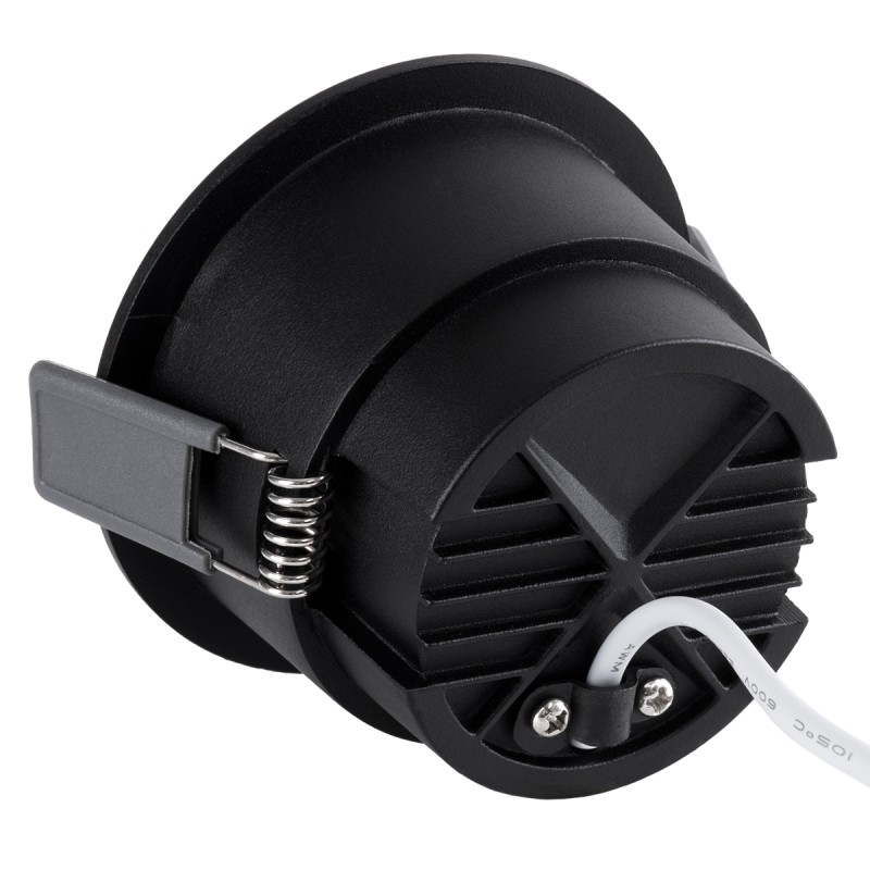 GloboStar® PLUTO-M 60256 Χωνευτό LED Spot Downlight TrimLess Φ8.4cm 10W 1300lm 38° AC 220-240V IP20 Φ8.4 x Υ5.9cm - Στρόγγυλο - Μαύρο & Anti-Glare HoneyComb - Φυσικό Λευκό 4500K - Bridgelux COB - 5 Years Warranty