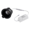 GloboStar® PLUTO-M 60256 Χωνευτό LED Spot Downlight TrimLess Φ8.4cm 10W 1300lm 38° AC 220-240V IP20 Φ8.4 x Υ5.9cm - Στρόγγυλο - Μαύρο & Anti-Glare HoneyComb - Φυσικό Λευκό 4500K - Bridgelux COB - 5 Years Warranty